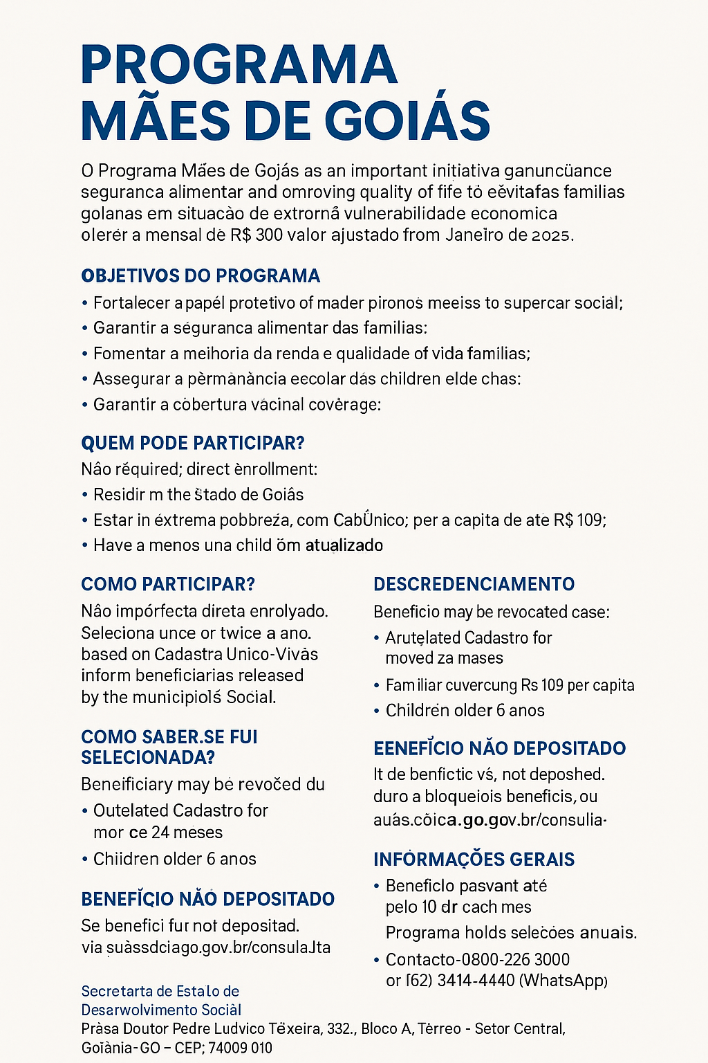 como funciona o programa maes de goias